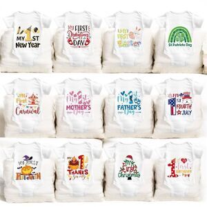 Made to order Holiday Baby mile stone onesies - price for 1